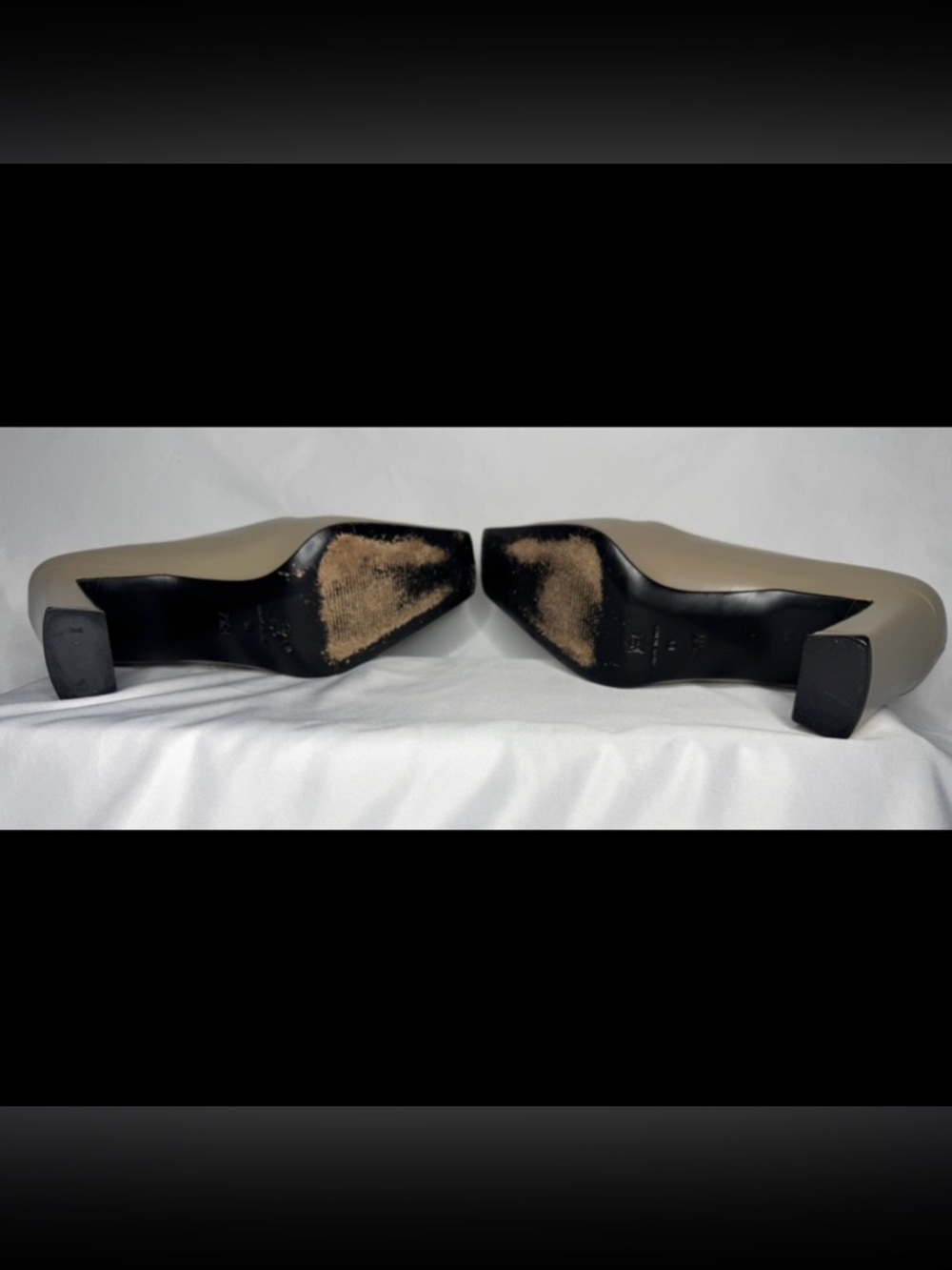 Via Spiga Square-Toe Block Heel Pumps 7.5 Khaki - Picture 10 of 11